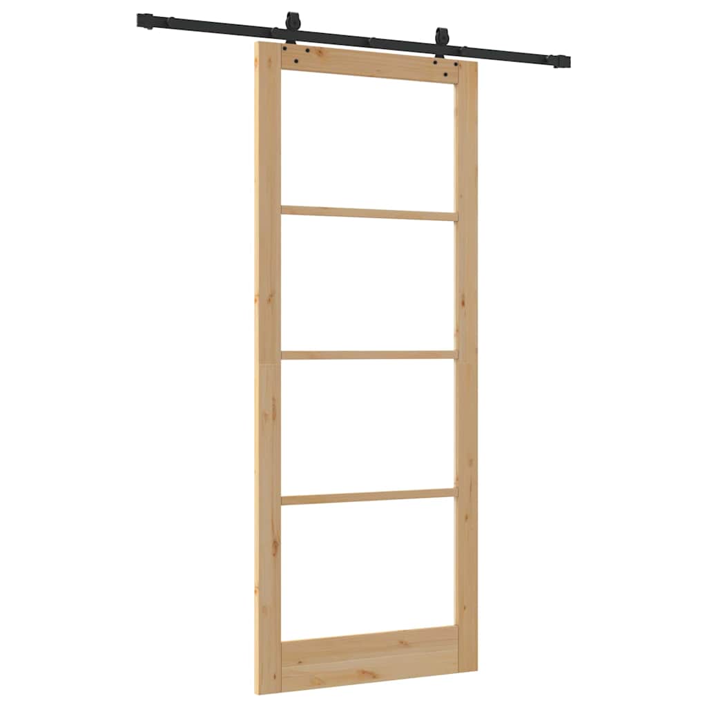 Skydedør ORKDAL 93 x 232 cm Massivt fyrretræ og glas