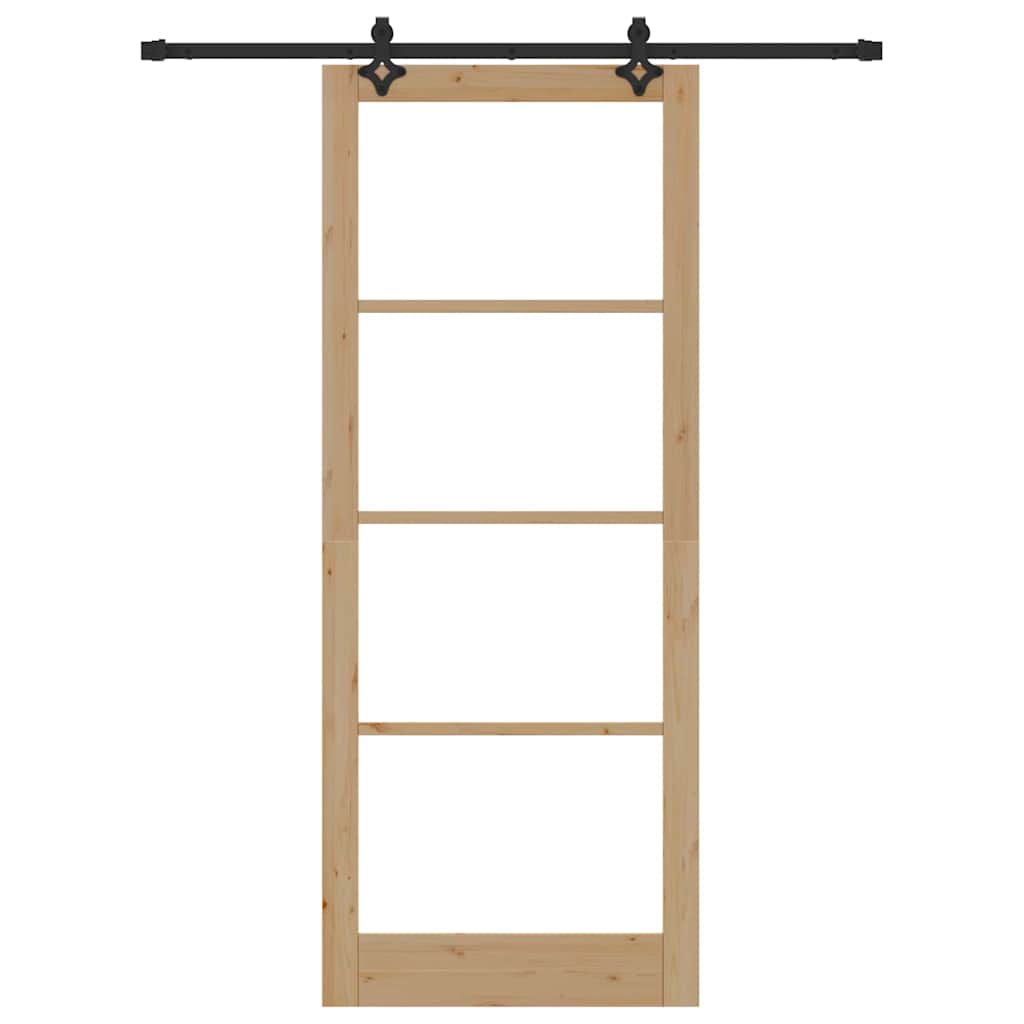 Skydedør ORKDAL 93 x 232 cm Massivt fyrretræ og glas