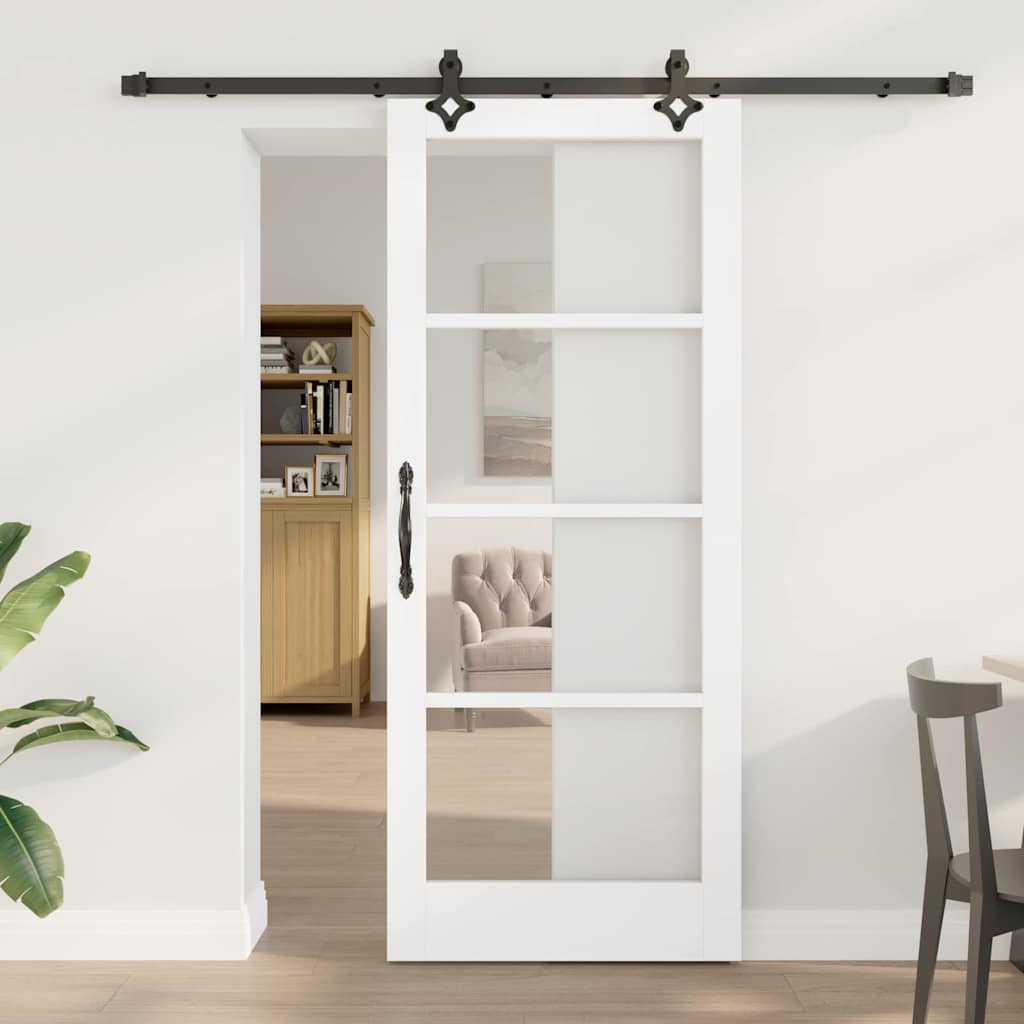 Skydedør ORKDAL 83 x 202 cm Massivt fyrretræ og glas
