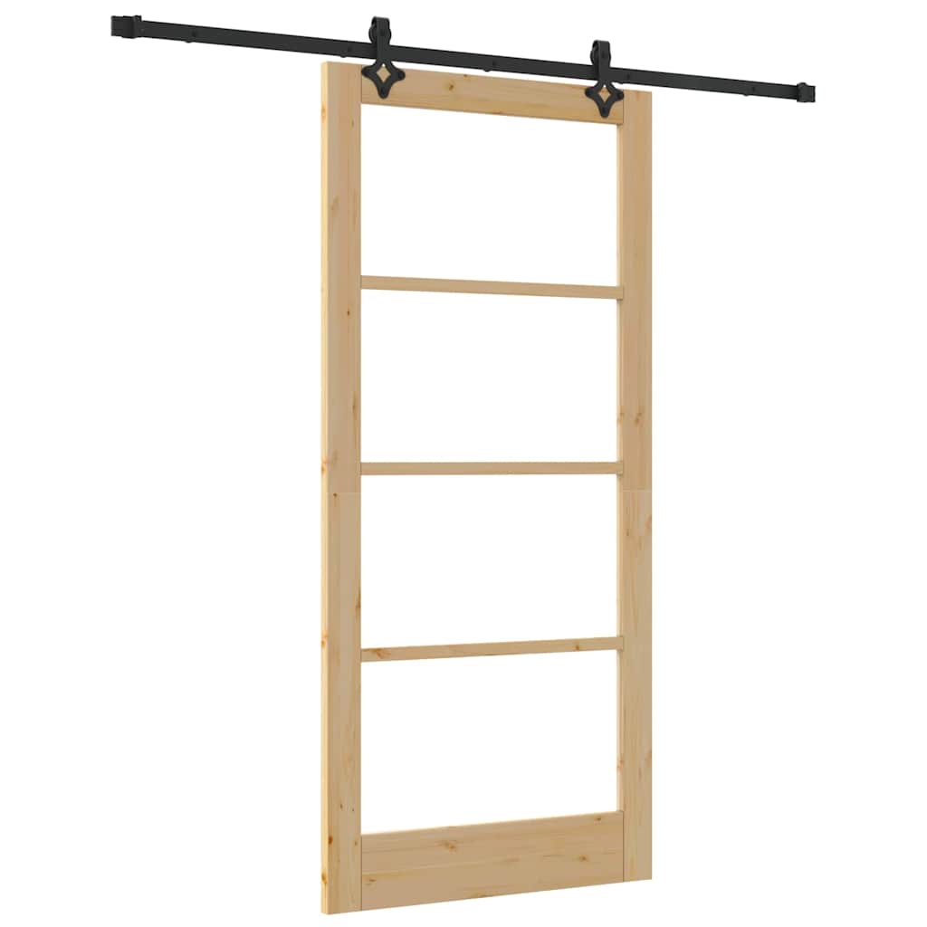Skydedør ORKDAL 93 x 202 cm Massivt fyrretræ og glas