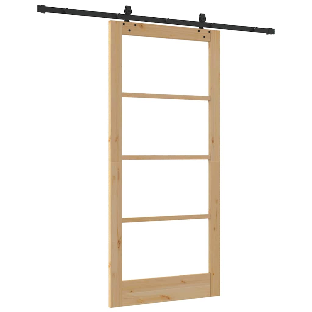Skydedør ORKDAL 93 x 202 cm Massivt fyrretræ og glas