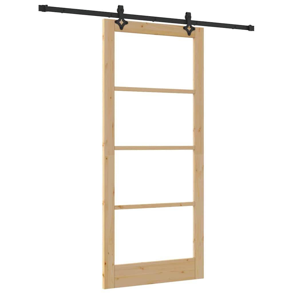Skydedør ORKDAL 93 x 211 cm Massivt fyrretræ og glas