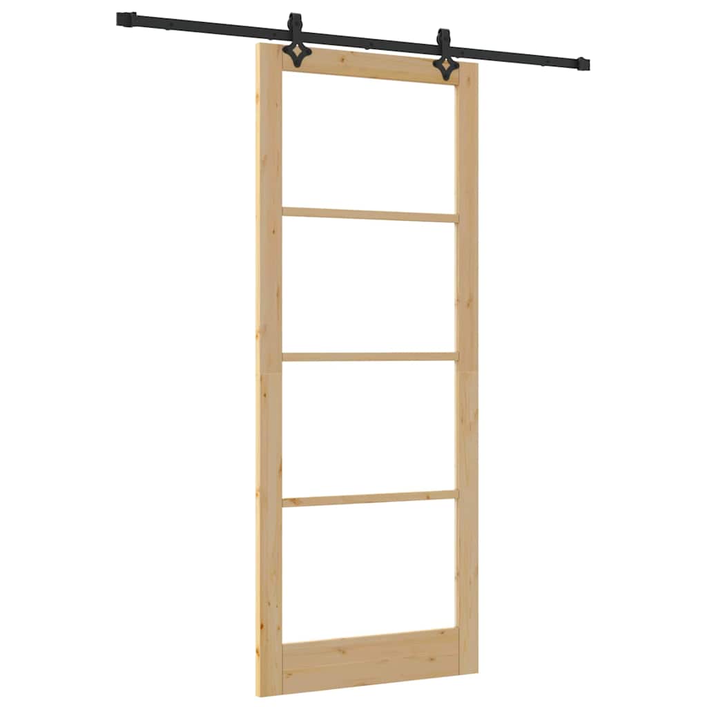 Skydedør ORKDAL 93 x 232 cm Massivt fyrretræ og glas