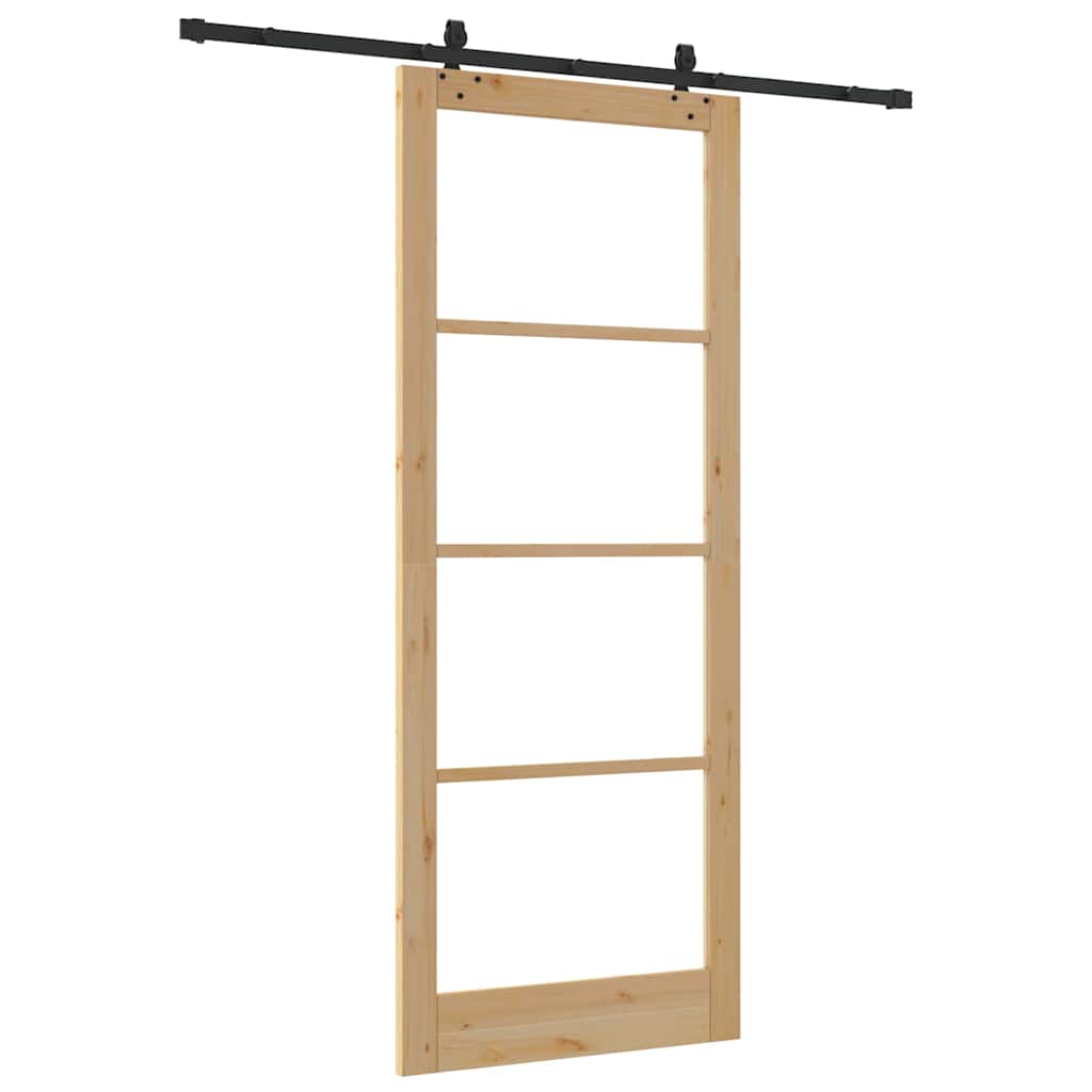 Skydedør ORKDAL 93 x 232 cm Massivt fyrretræ og glas