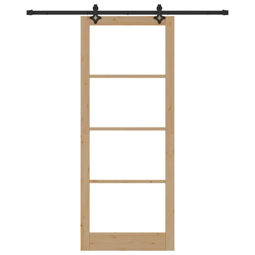 Skydedør ORKDAL 93 x 232 cm Massivt fyrretræ og glas