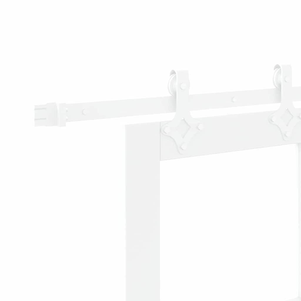 Skydedør 83 x 202 cm Massivt fyrretræ og glas Hvid