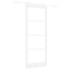 Skydedør 93 x 232 cm Massivt fyrretræ og glas Hvid