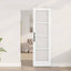 Skydedør 61 x 198,5 cm Massivt fyrretræ og glas Hvid
