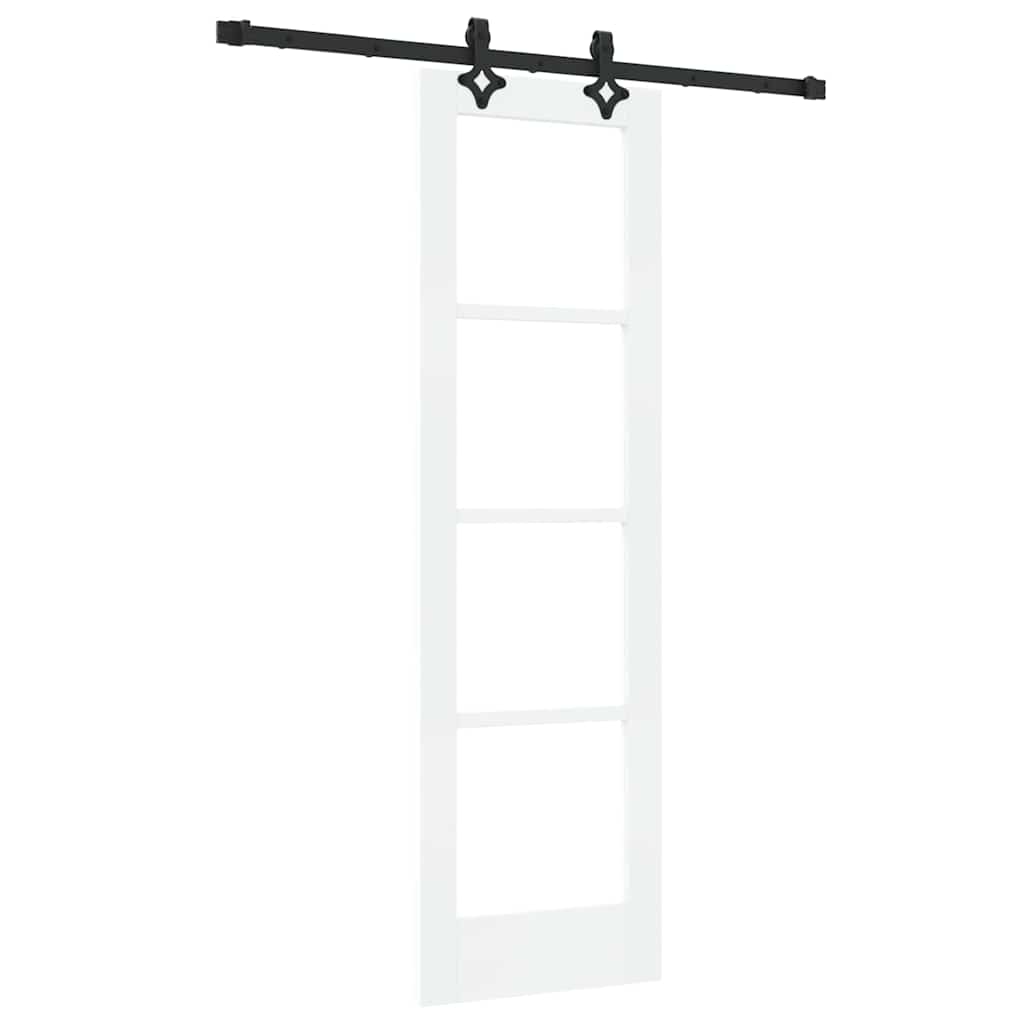 Skydedør Hvid 61 x 198,5 cm Massivt fyrretræ og glas