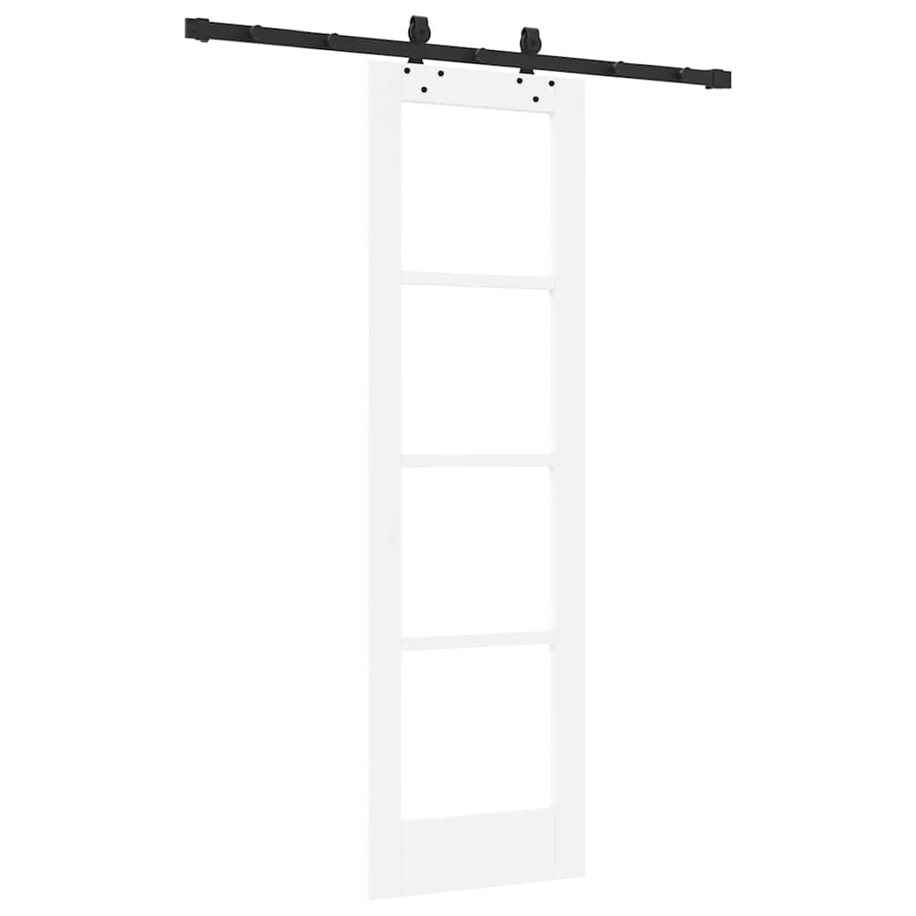 Skydedør Hvid 61 x 198,5 cm Massivt fyrretræ og glas