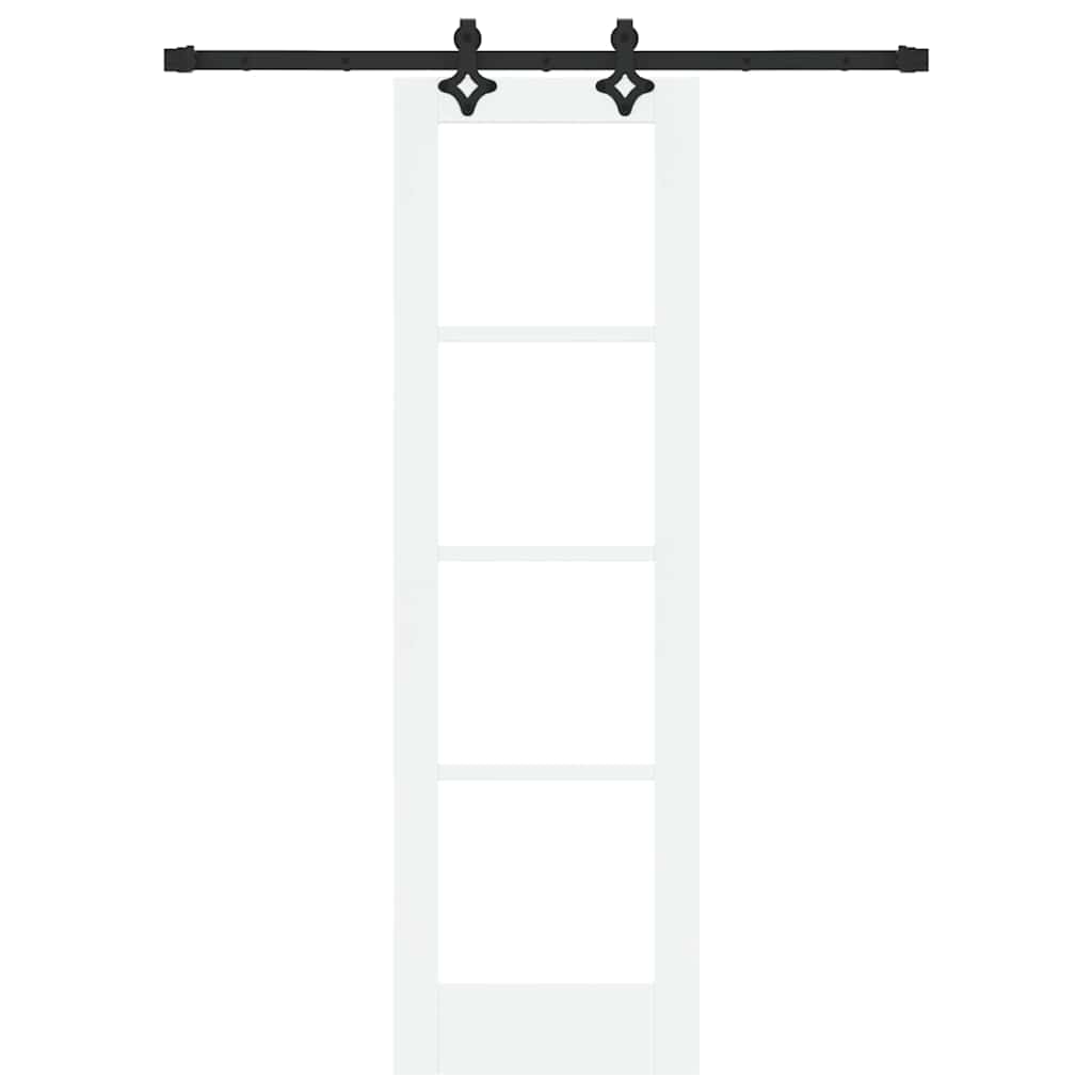 Skydedør Hvid 61 x 198,5 cm Massivt fyrretræ og glas
