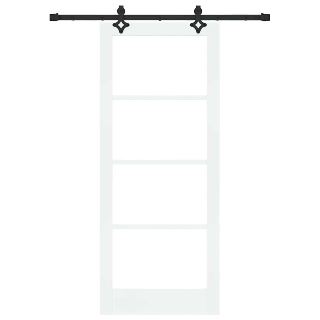 Skydedør Hvid 83 x 202 cm Massivt fyrretræ og glas