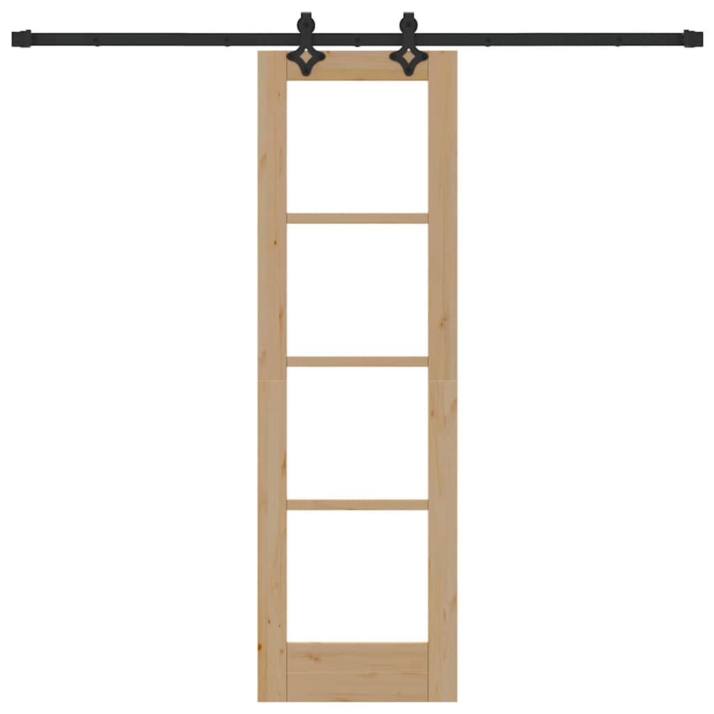Skydedør Naturfarvet 61 x 198,5 cm Massivt fyrretræ og glas