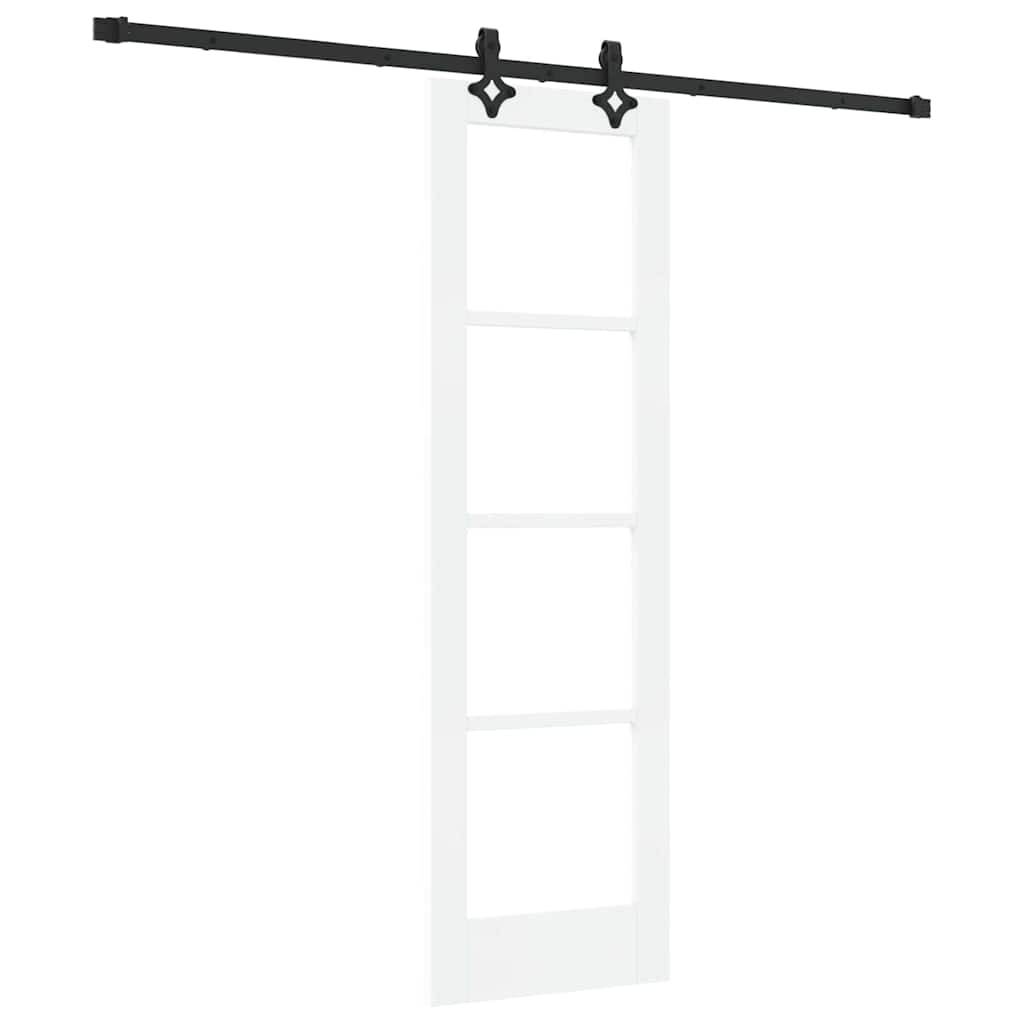 Skydedør Hvid 61 x 198,5 cm Massivt fyrretræ og glas