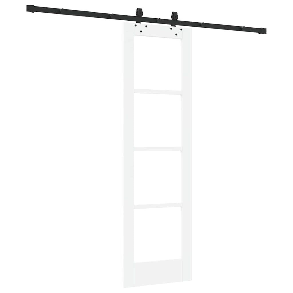 Skydedør Hvid 61 x 198,5 cm Massivt fyrretræ og glas