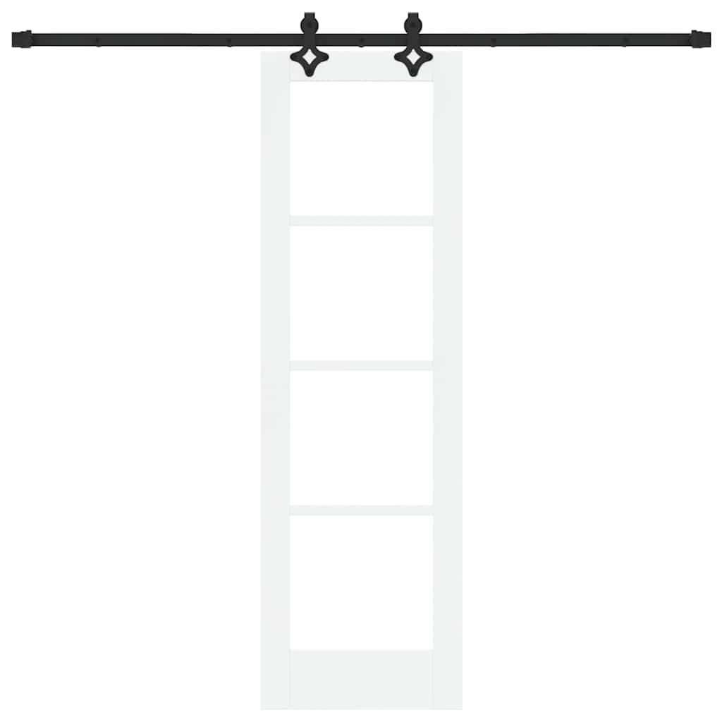 Skydedør Hvid 61 x 198,5 cm Massivt fyrretræ og glas
