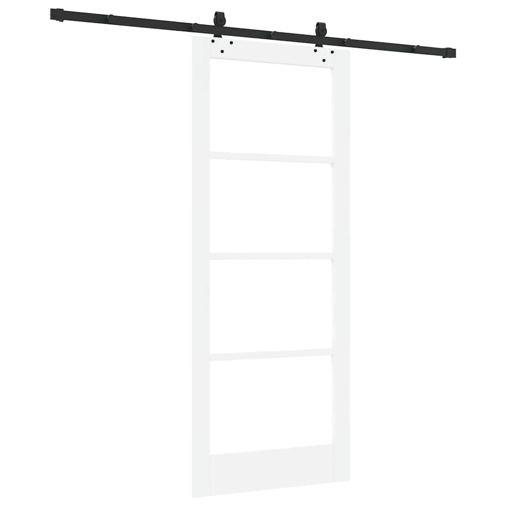 Skydedør Hvid 83 x 202 cm Massivt fyrretræ og glas
