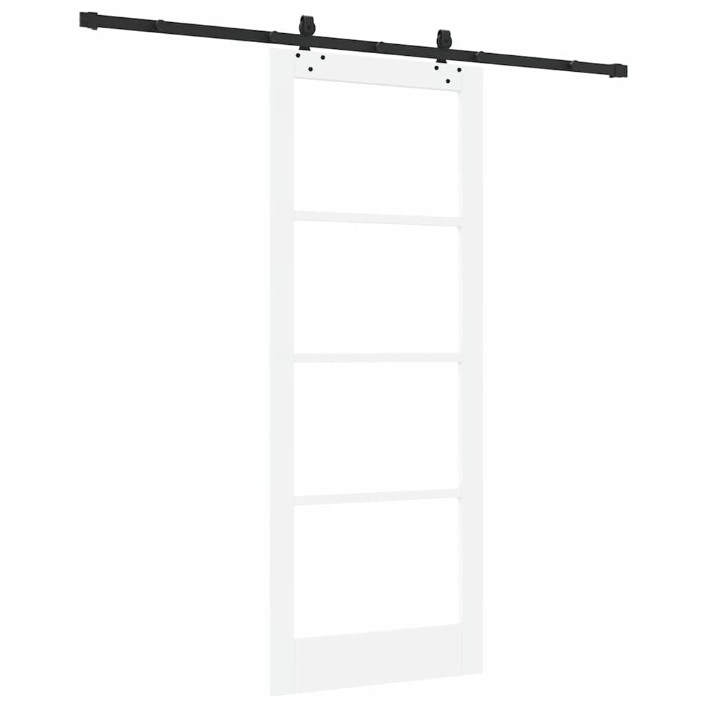 Skydedør Hvid 83 x 211 cm Massivt fyrretræ og glas