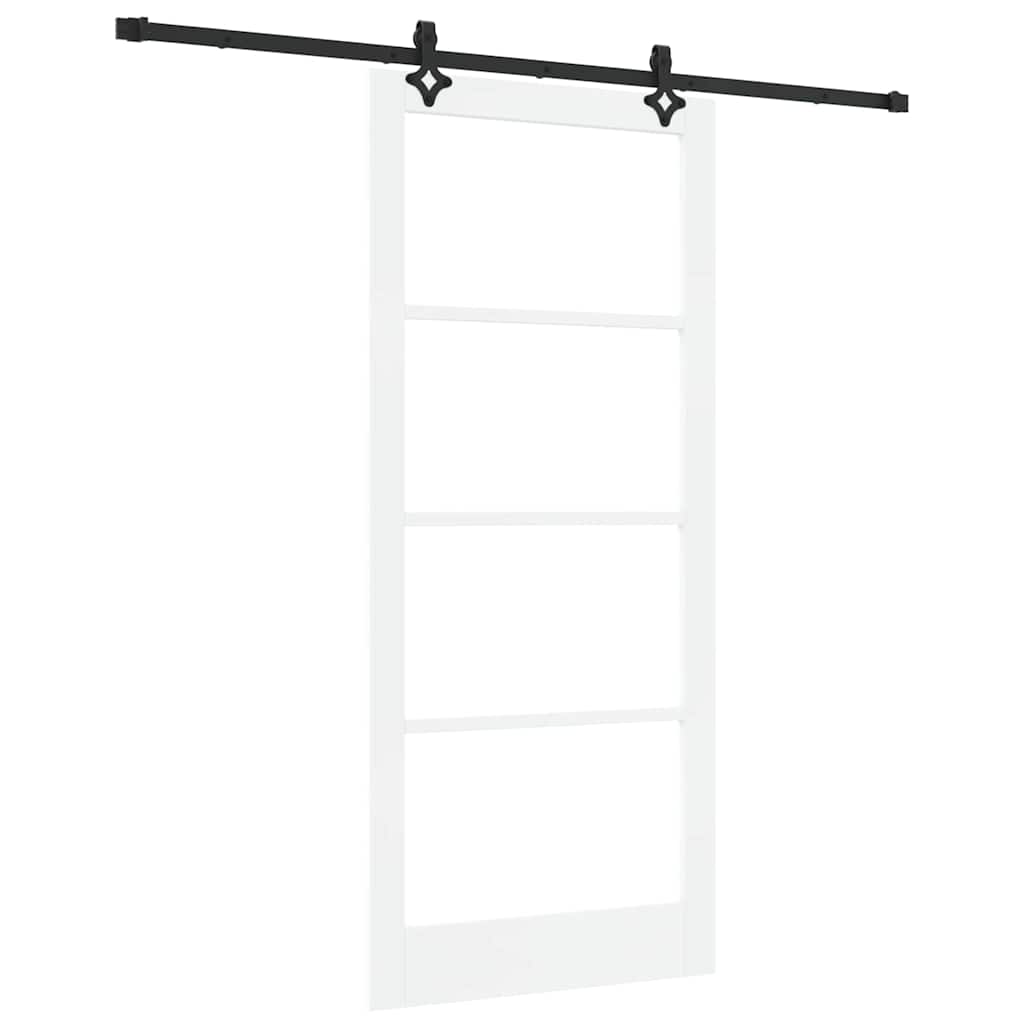 Skydedør Hvid 93 x 211 cm Massivt fyrretræ og glas
