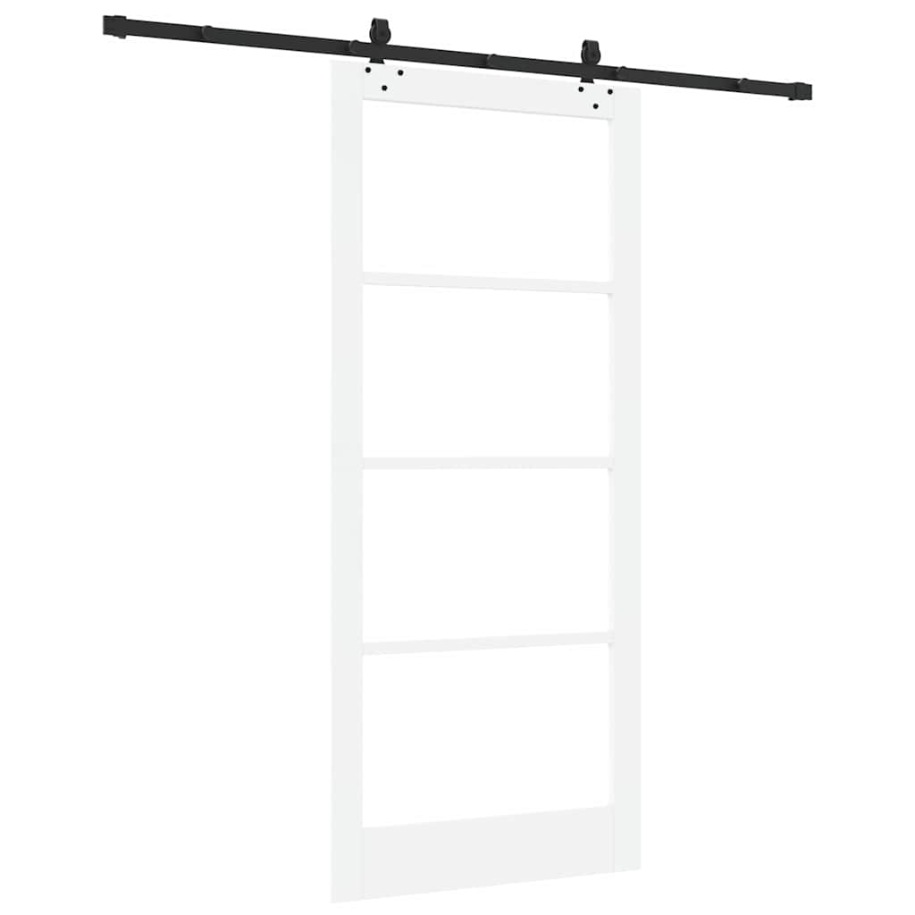 Skydedør Hvid 93 x 211 cm Massivt fyrretræ og glas