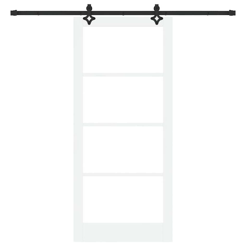 Skydedør Hvid 93 x 211 cm Massivt fyrretræ og glas