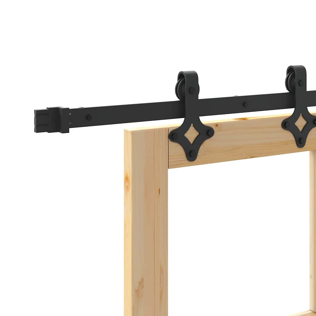 Skydedør Naturfarvet 93 x 232 cm Massivt fyrretræ og glas