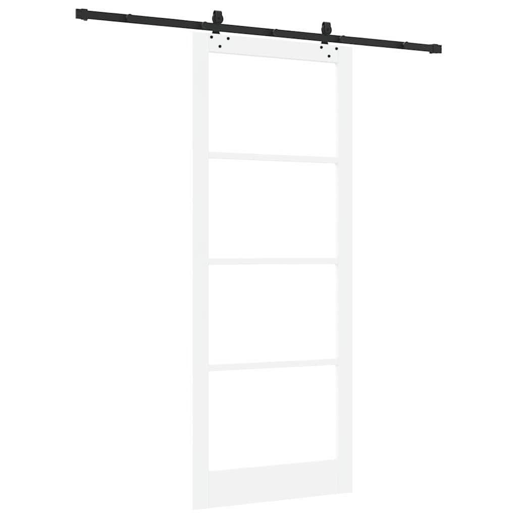 Skydedør Hvid 93 x 232 cm Massivt fyrretræ og glas