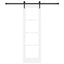 Skydedør 61 x 198,5 cm Massivt fyrretræ og glas Hvid