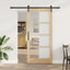Skydedør 93 x 202 cm Massivt fyrretræ og glas Naturfarvet