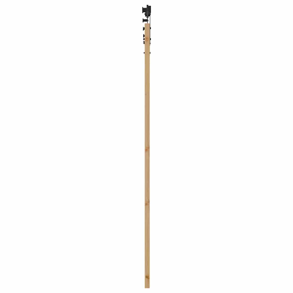 Skydedør 93 x 202 cm Massivt fyrretræ og glas Naturfarvet
