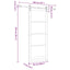 Skydedør 93 x 232 cm Massivt fyrretræ og glas Naturfarvet
