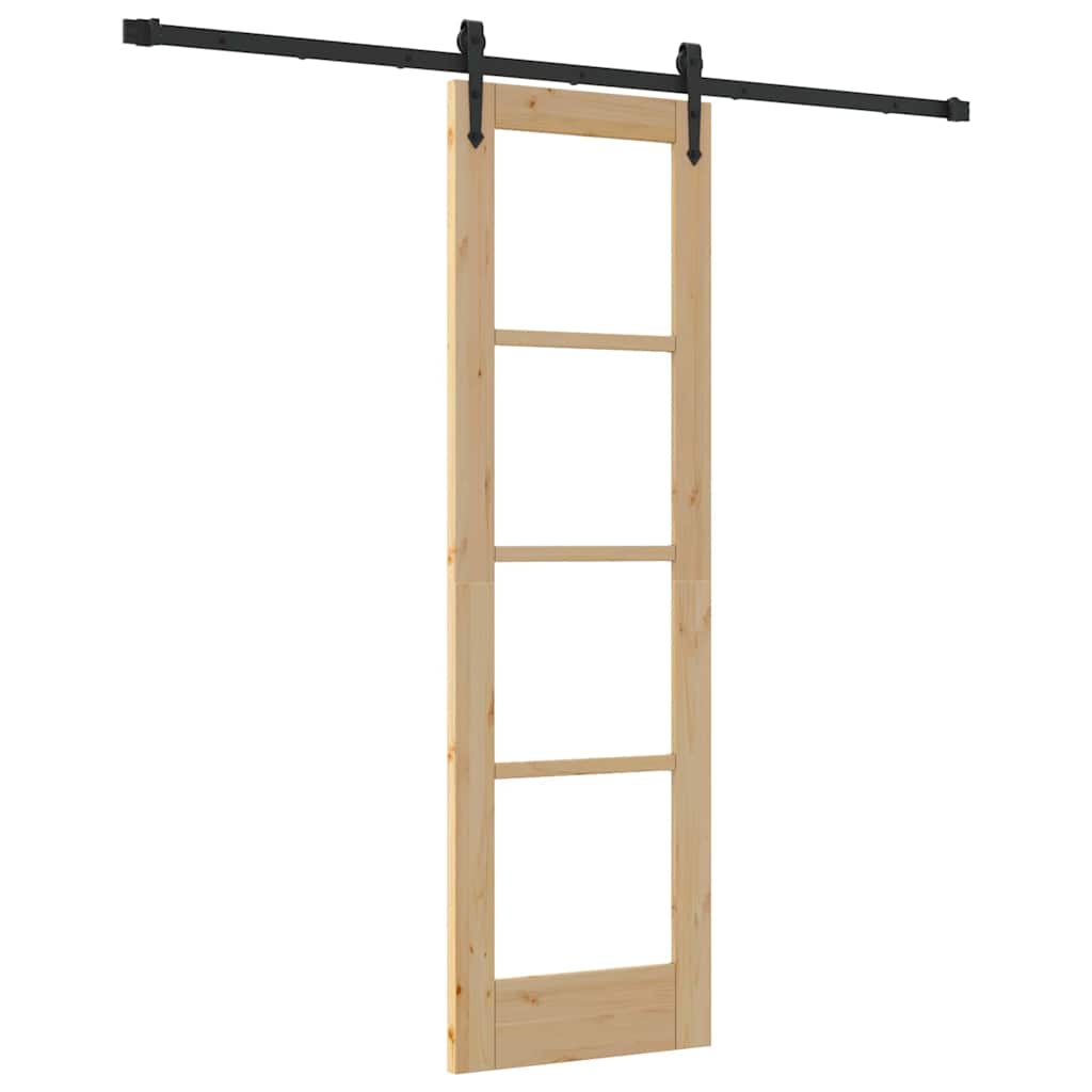 Skydedør 61 x 198,5 cm Massivt fyrretræ og glas