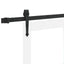 Skydedør 83 x 202 cm Massivt fyrretræ og glas Hvid og sort
