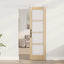 Skydedør 61 x 198,5 cm Massivt fyrretræ og glas Naturfarvet