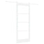 Skydedør 83 x 202 cm Massivt fyrretræ og glas Hvid