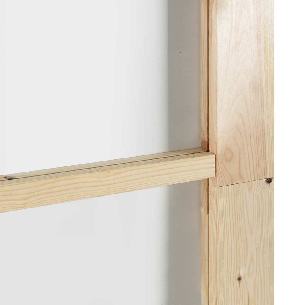 Skydedør 93 x 202 cm Massivt fyrretræ og glas Naturfarvet