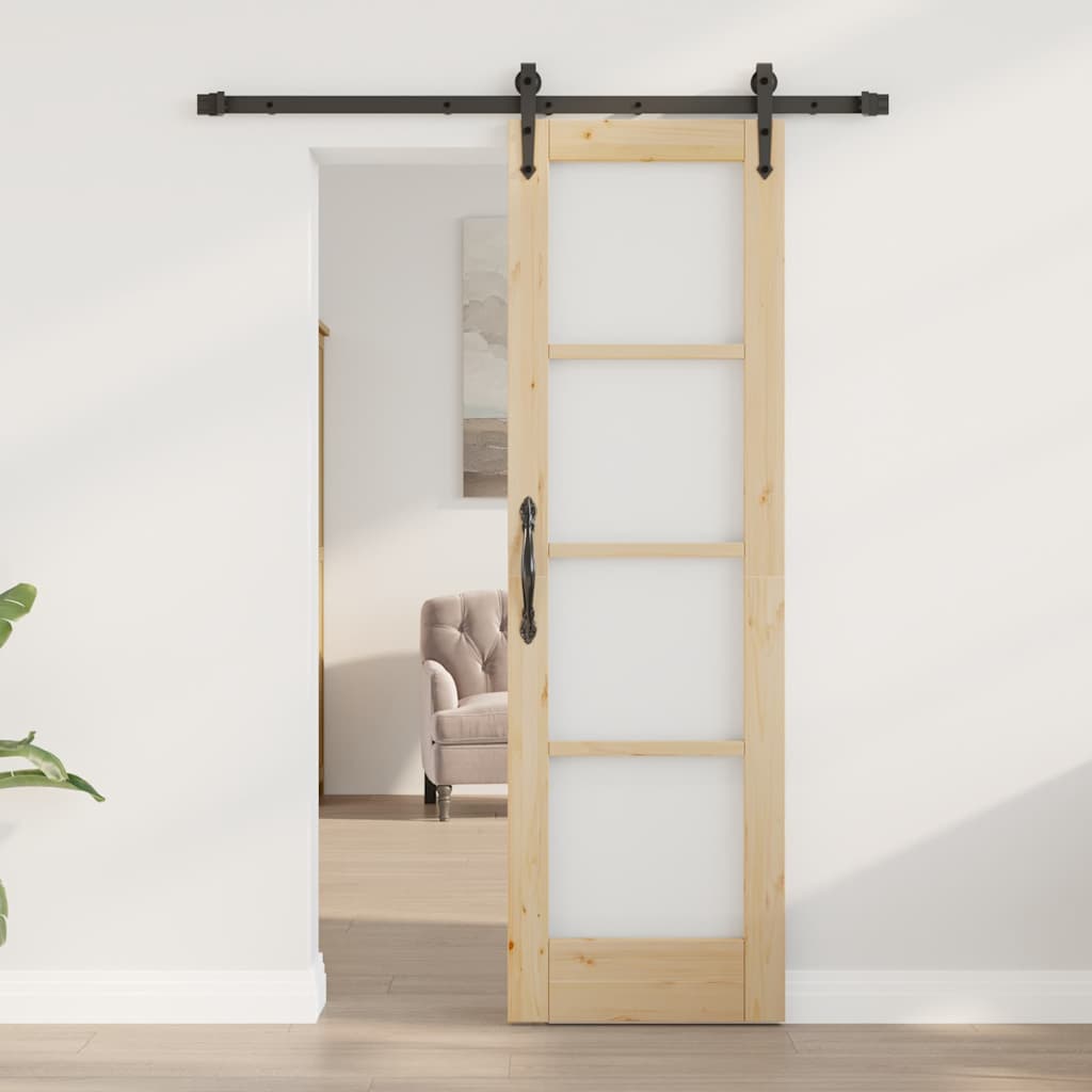 Skydedør ORKDAL 61 x 198,5 cm Massivt fyrretræ og glas