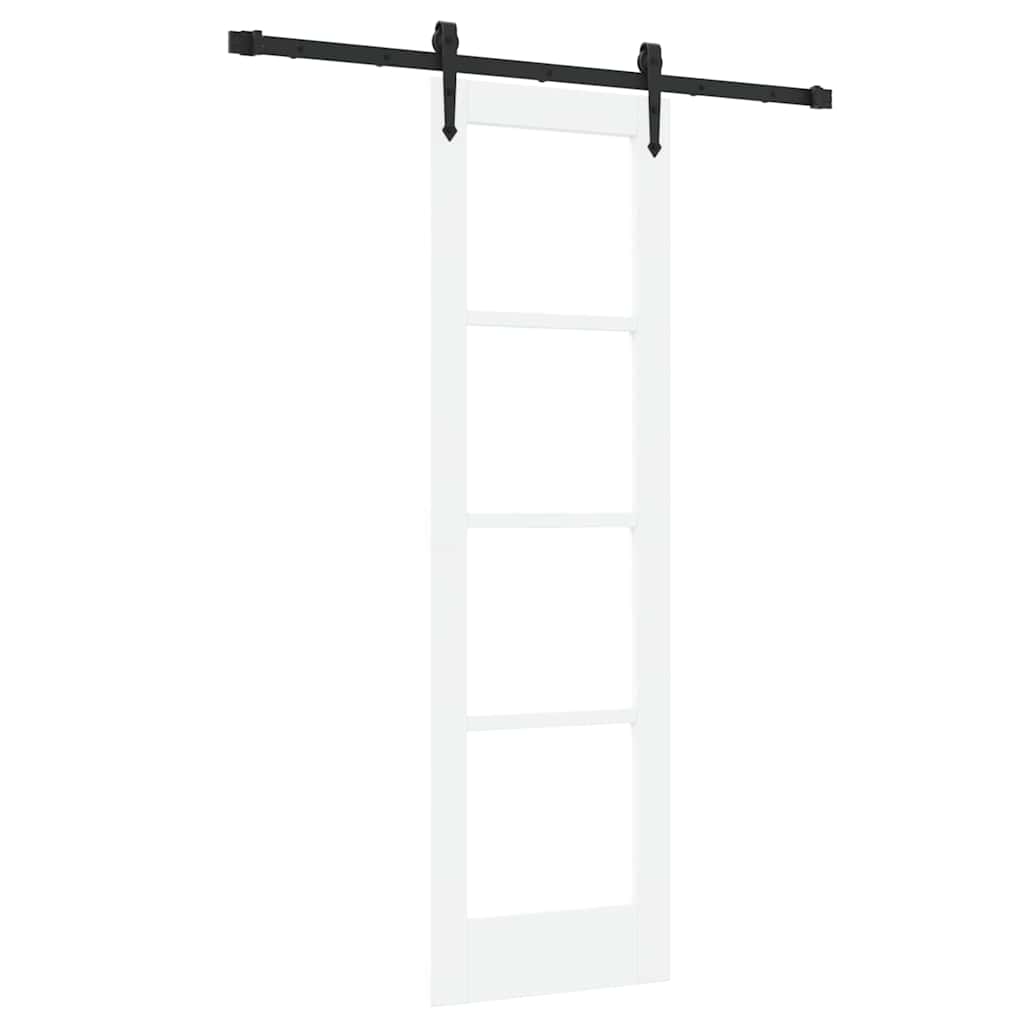 Skydedør ORKDAL 61 x 198,5 cm Massivt fyrretræ og glas Hvid