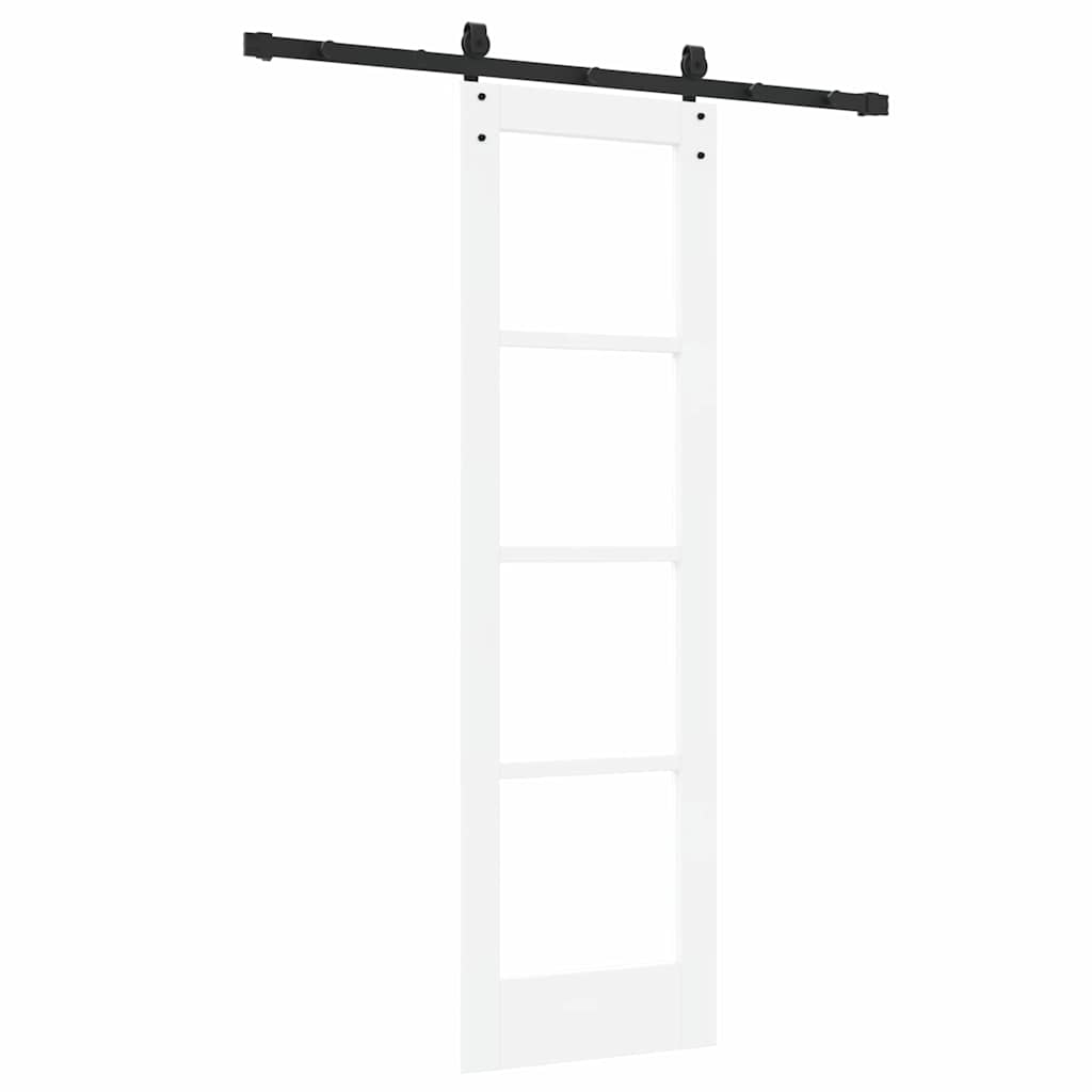 Skydedør ORKDAL 61 x 198,5 cm Massivt fyrretræ og glas Hvid