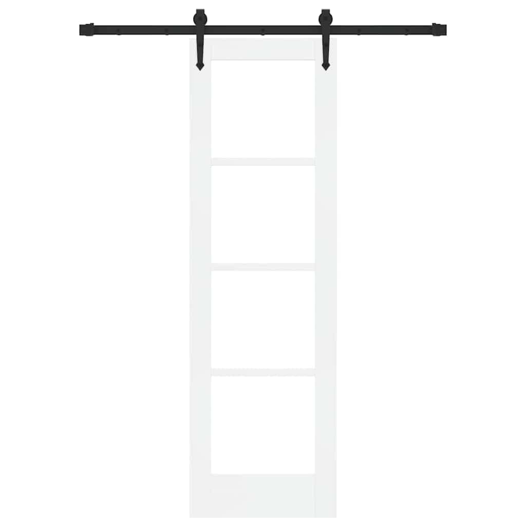 Skydedør ORKDAL 61 x 198,5 cm Massivt fyrretræ og glas Hvid