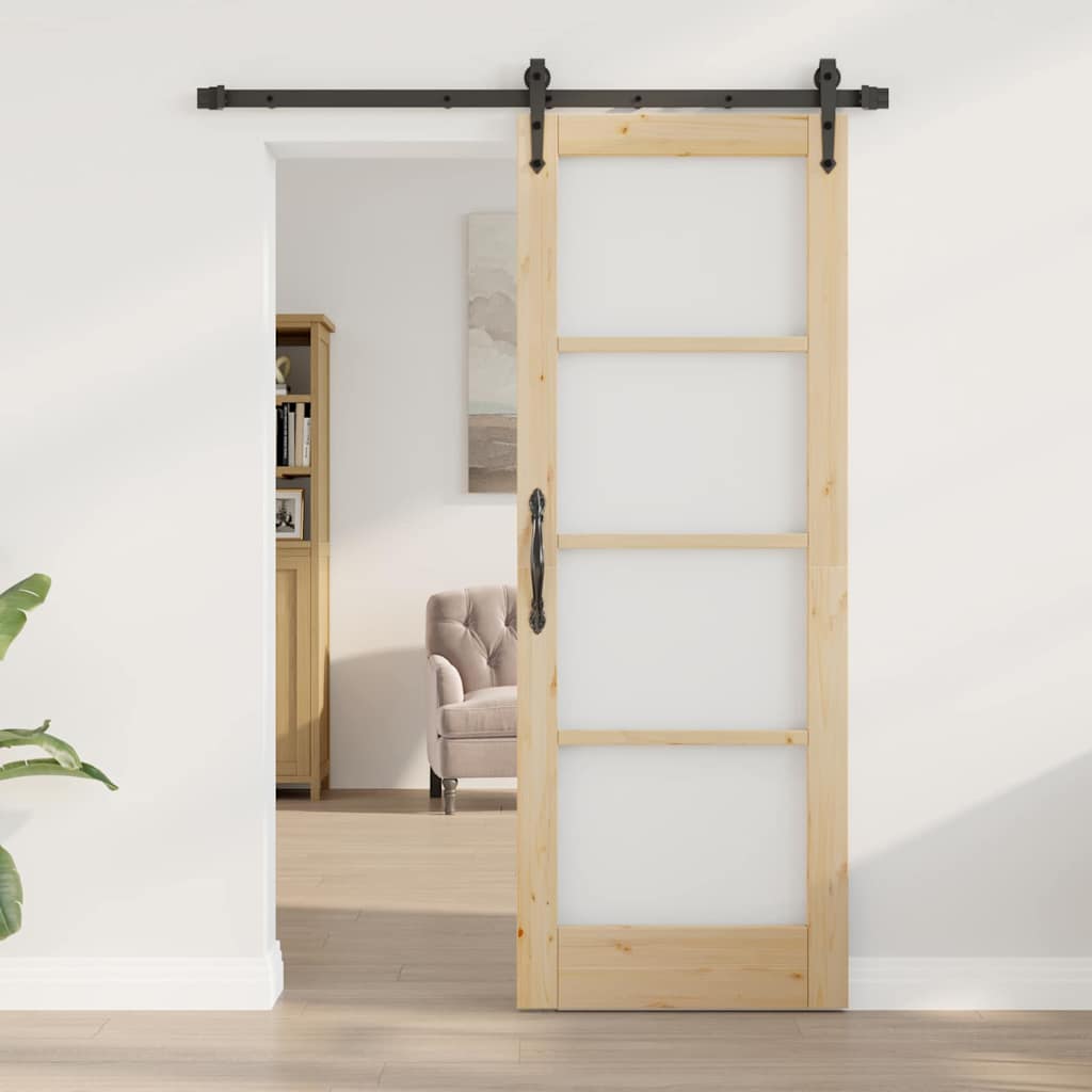 Skydedør ORKDAL 73,5 x 198,5 cm Massivt fyrretræ og glas