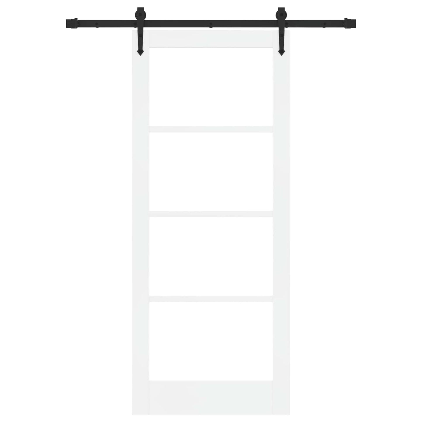 Skydedør ORKDAL 83 x 202 cm Massivt fyrretræ og glas Hvid