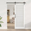 Skydedør ORKDAL 83 x 211 cm Massivt fyrretræ og glas Hvid