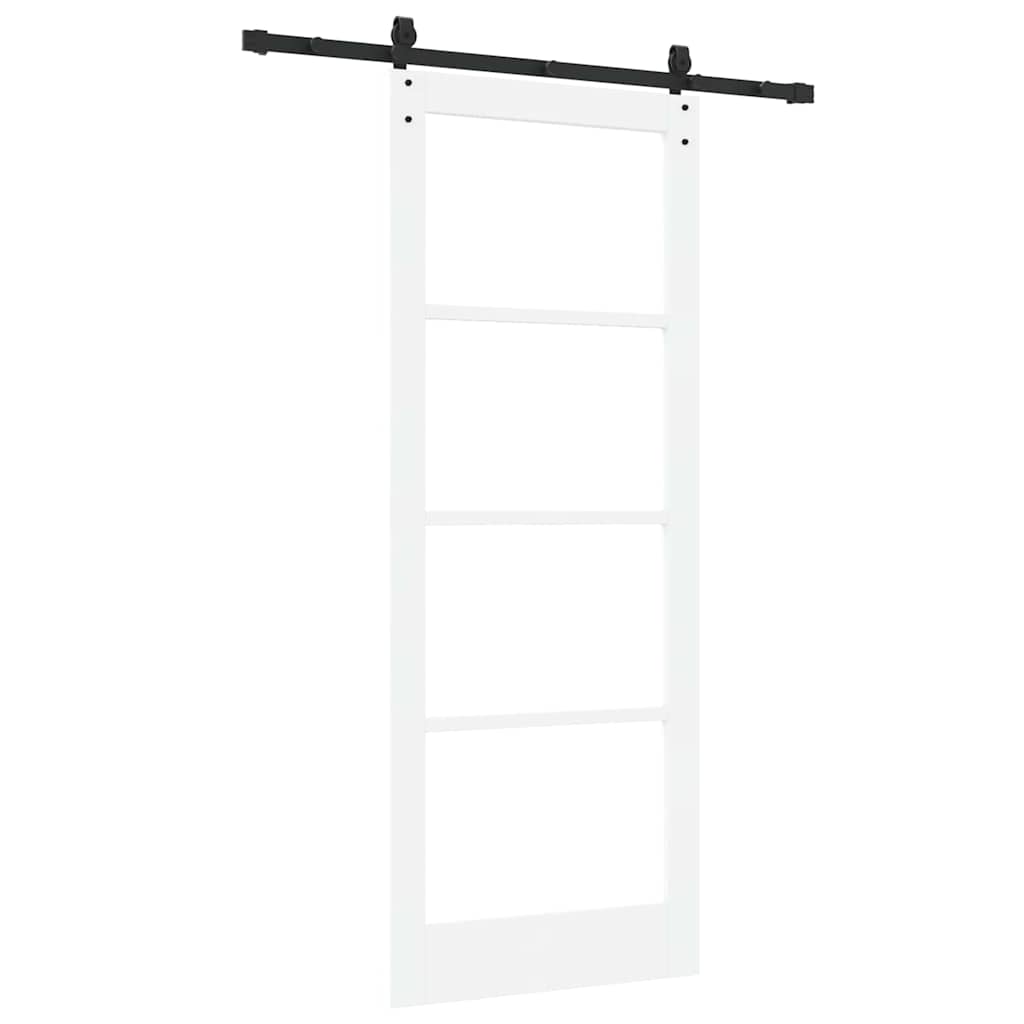 Skydedør ORKDAL 83 x 211 cm Massivt fyrretræ og glas Hvid