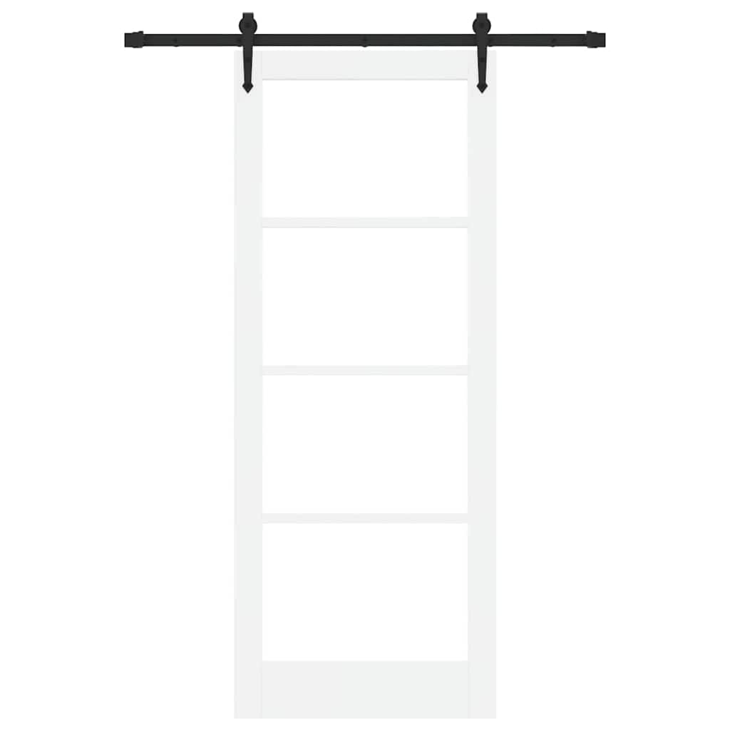 Skydedør ORKDAL 83 x 211 cm Massivt fyrretræ og glas Hvid