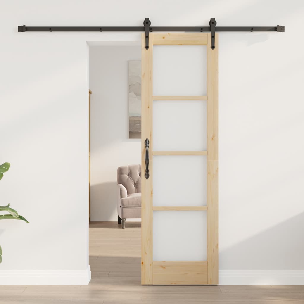 Skydedør ORKDAL 61 x 198,5 cm Massivt fyrretræ og glas