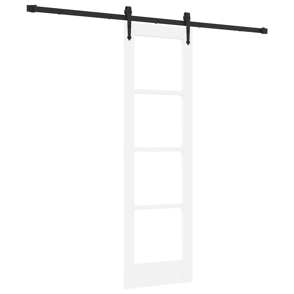 Skydedør ORKDAL 61 x 198,5 cm Massivt fyrretræ og glas Hvid