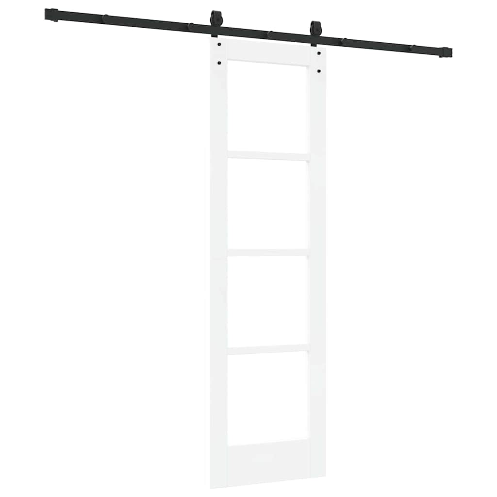 Skydedør ORKDAL 61 x 198,5 cm Massivt fyrretræ og glas Hvid