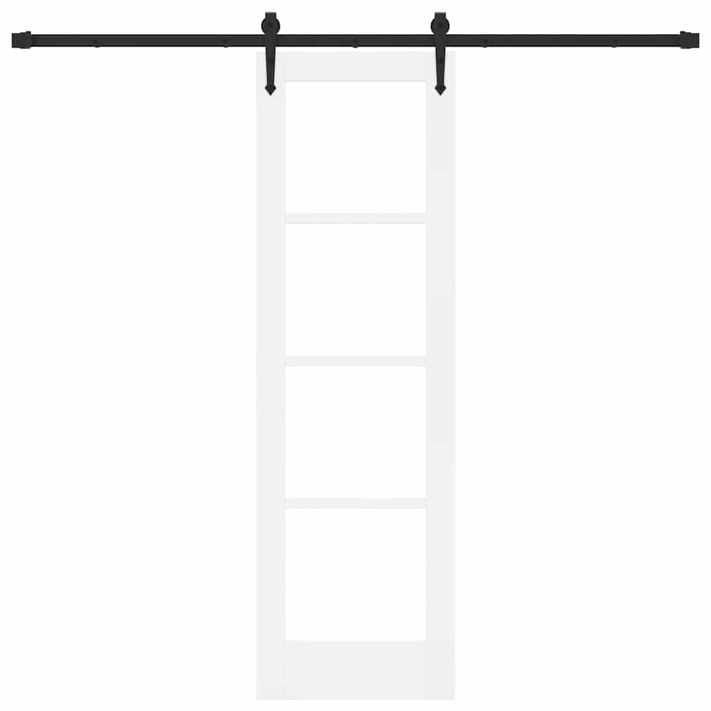 Skydedør ORKDAL 61 x 198,5 cm Massivt fyrretræ og glas Hvid