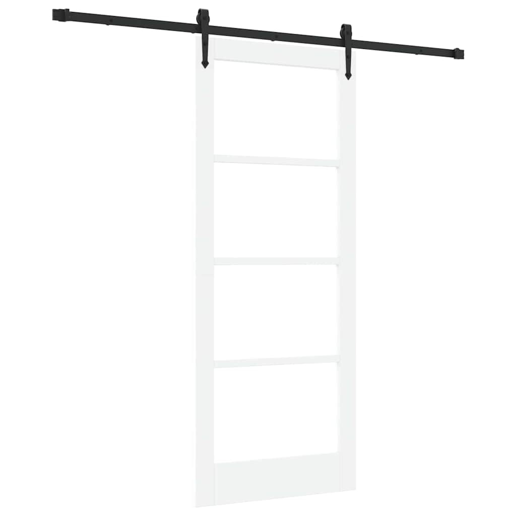 Skydedør ORKDAL 83 x 202 cm Massivt fyrretræ og glas Hvid
